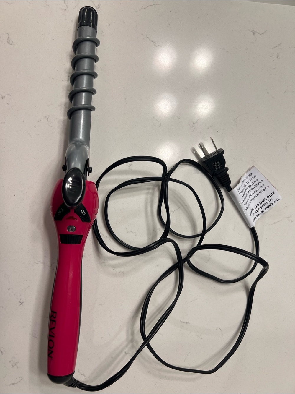 Revlon Pink Spiral Curling Iron - Curling Wand Hair Styling Tool